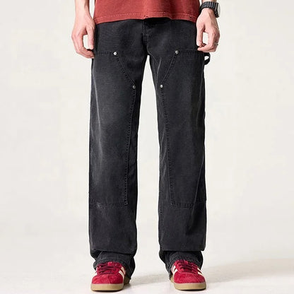 Black Utility Panel Jeans