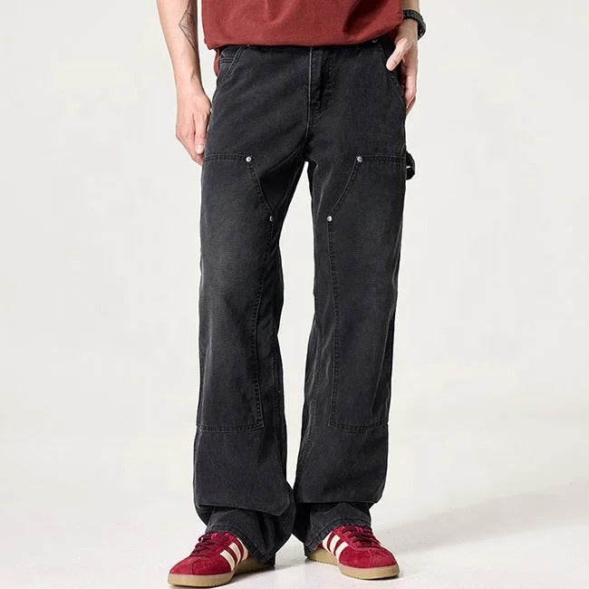 Black Utility Panel Jeans