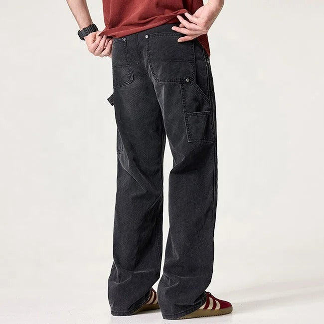 Black Utility Panel Jeans
